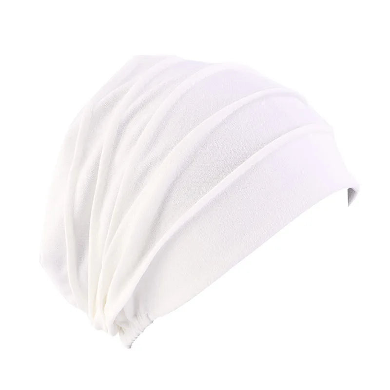Cotton Slouch Turban Cap – All-Season Solid Knit Hat for Women