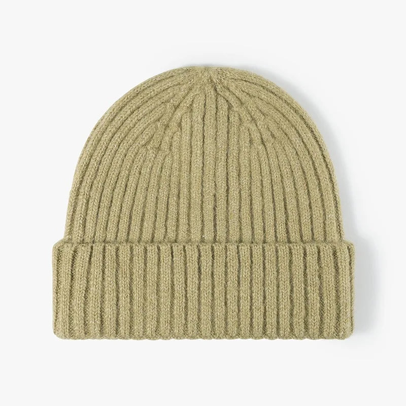 Wool Earflap Beanie – Cotton Wool Blend Thick Knit Hat with Ear Protection for Men & Women