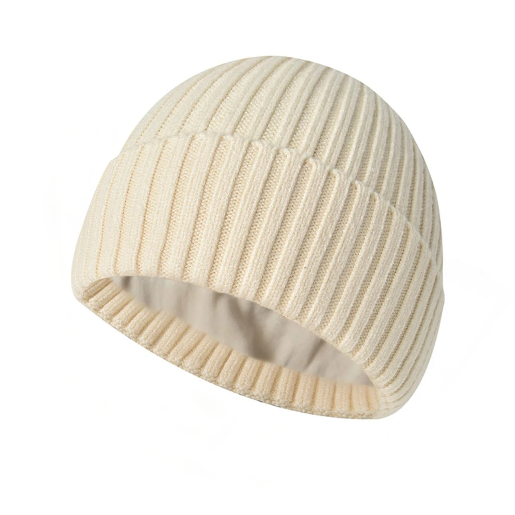 Velvet-Lined Beanie – Soft Luxury Knit Winter Hat for Men & Women