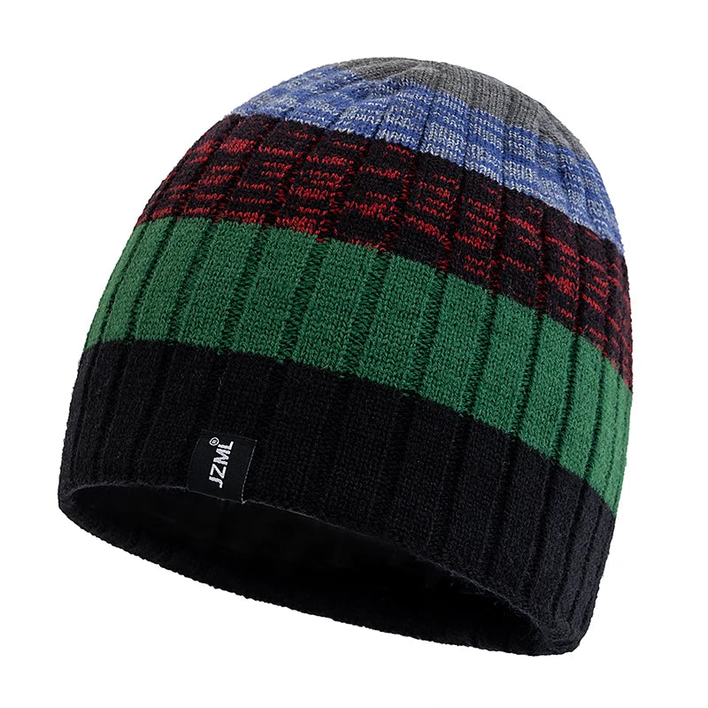 Striped Winter Beanie – Classic Ribbed Stripe Knit Hat for Men & Women