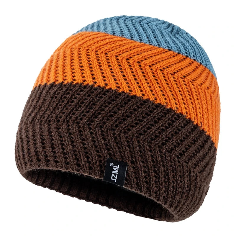 Striped Winter Beanie – Classic Ribbed Stripe Knit Hat for Men & Women