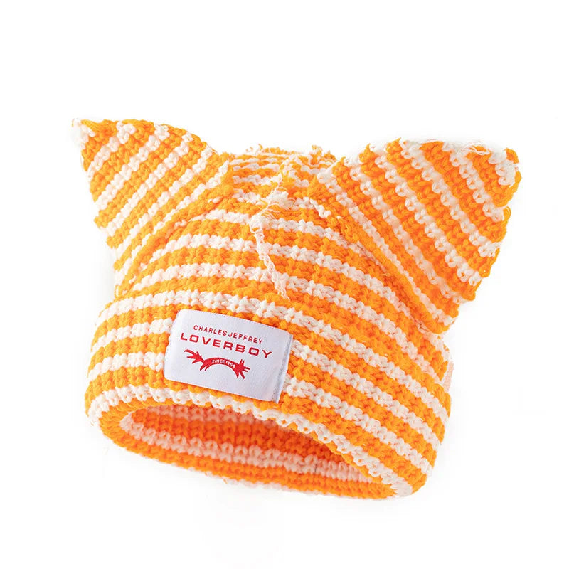 Cat Ear Crochet Beanie
