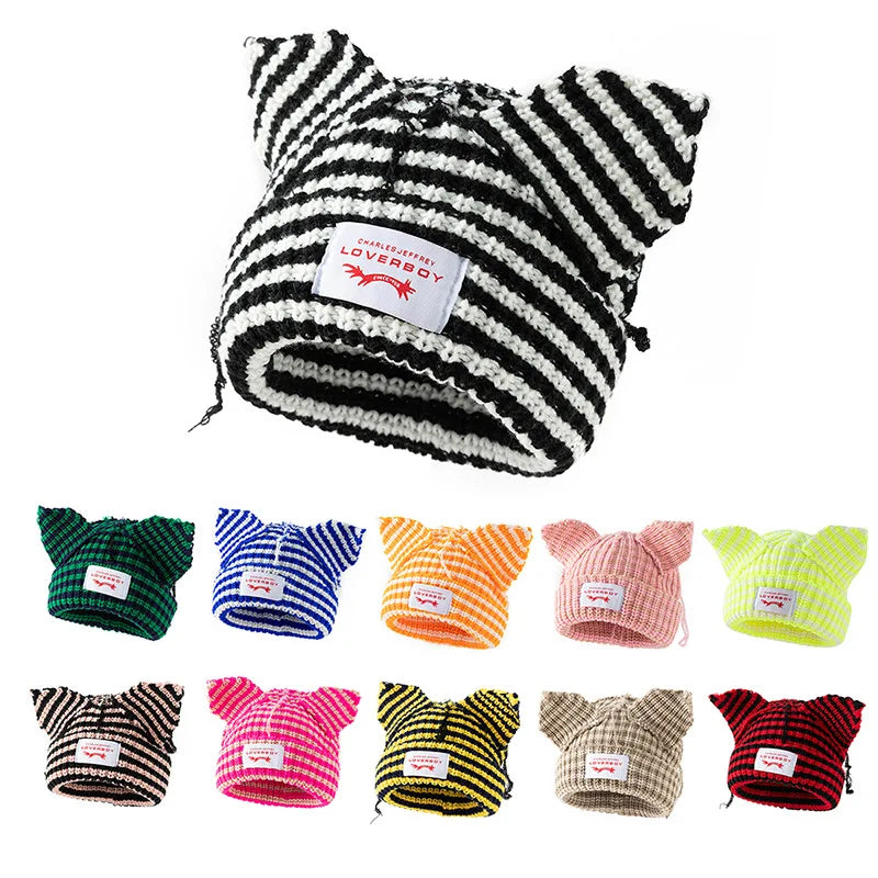 Cat Ear Crochet Beanie – Playful Handcrafted Knit Winter Hat for Women & Girls