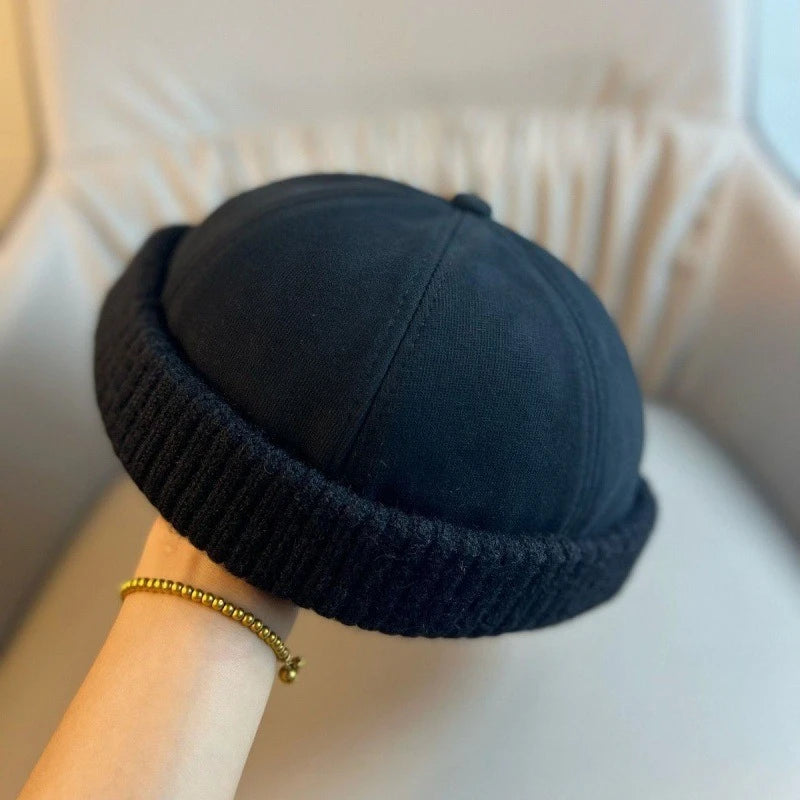 Melon Skin Sailor Beanie – Brimless Casual Street Hat for Men & Women