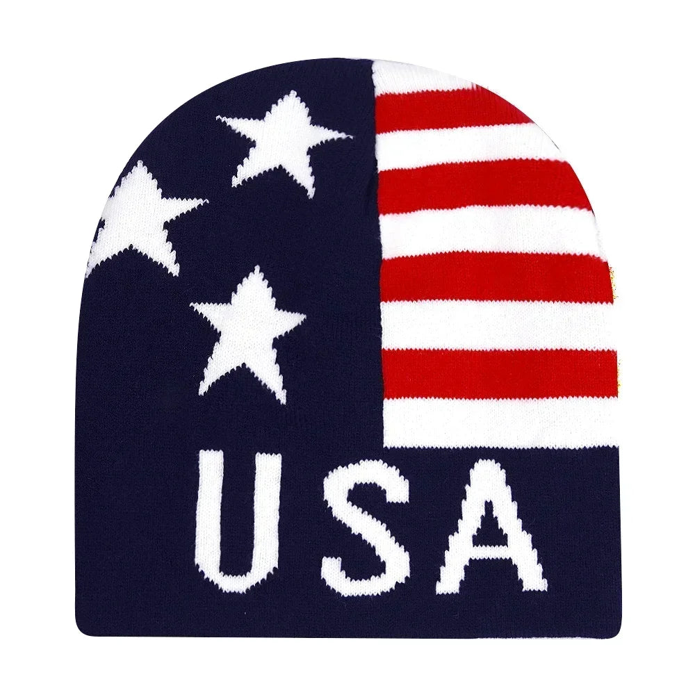 Y2K Letter Cargo Beanie – Polyester Knit Skull Cap for Men & Women