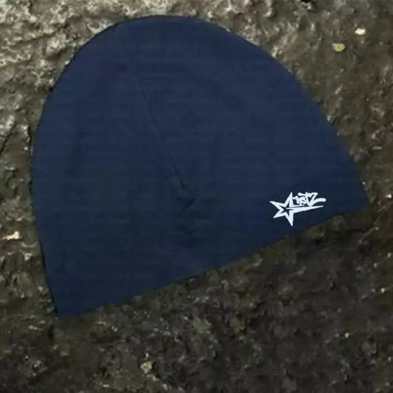 Star Print Skull Cap – Geometric Knit Beanie for Men & Women