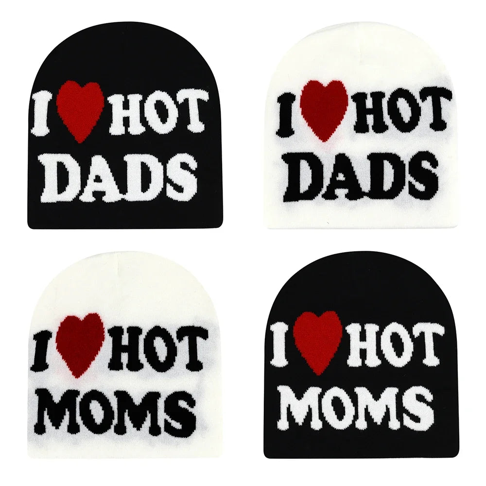 Y2K Letter Cargo Beanie – Polyester Knit Skull Cap for Men & Women