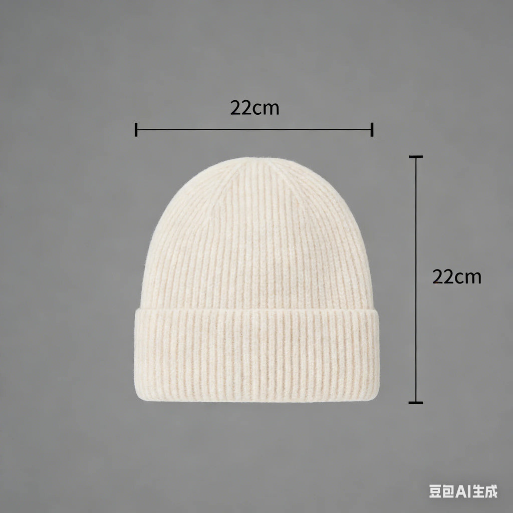 Wool Melon Beanie – Cotton Polyester Warm Knit Skull Cap for Men & Women