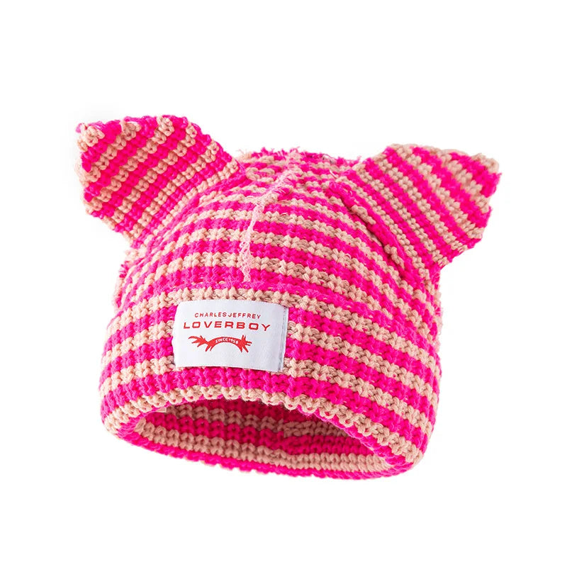 Cat Ear Crochet Beanie