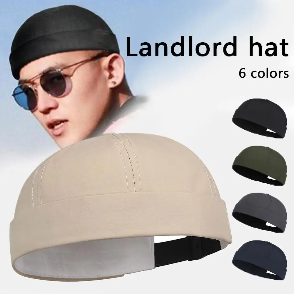 Solid Color Docker Cap – Quick-Dry Cotton Polyester Brimless Hat for Men & Women