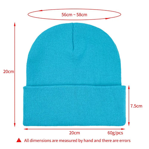 Custom Print Logo Beanie – Personalised Acrylic Geometric Knit Hat for Men & Women