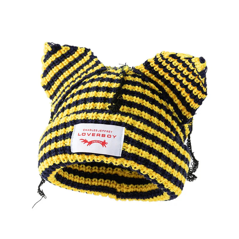Cat Ear Crochet Beanie