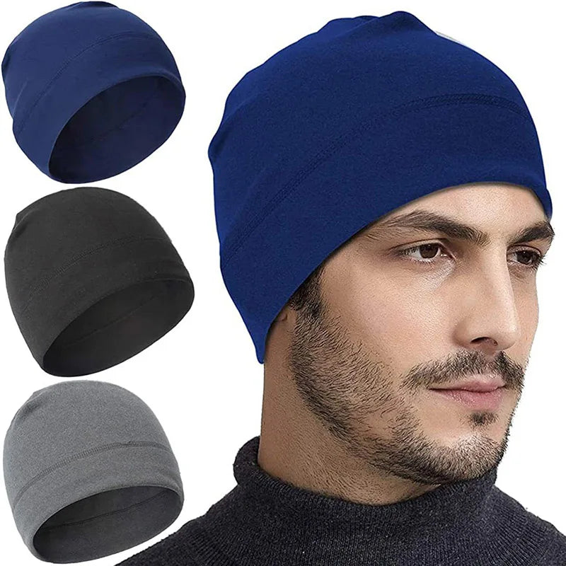 Fleece Cycling Beanie – Slim Helmet-Compatible Winter Hat for Cyclists & Runners