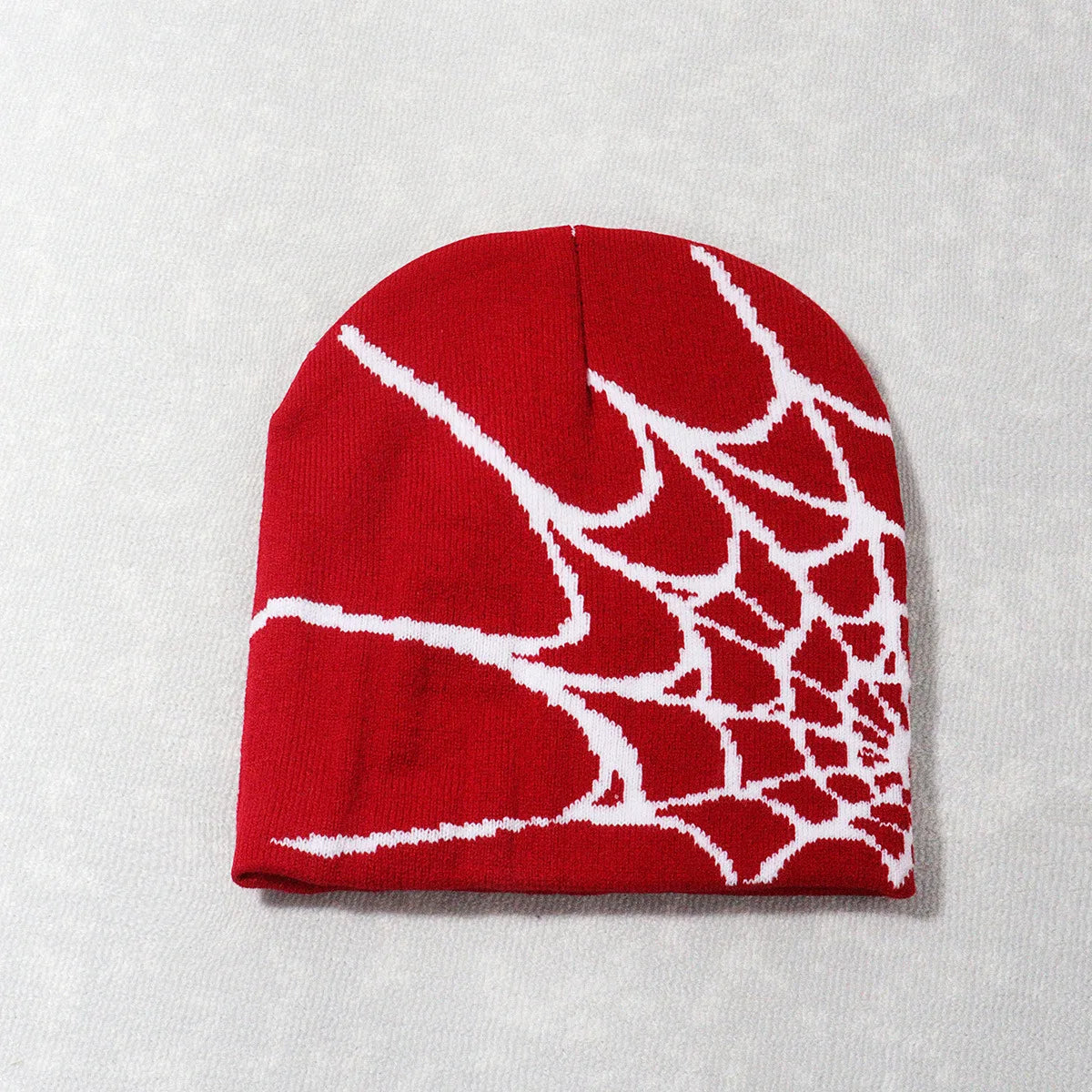 Spider Web Y2K Goth Beanie – Dark Aesthetic Knit Hat for Women & Men