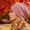 Dual-Use Beanie & Scarf – Polyester Spandex 2-in-1 Knit Hat for Men & Women