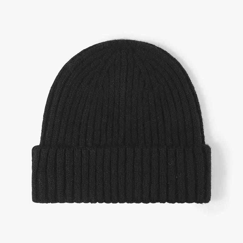 Wool Earflap Beanie – Cotton Wool Blend Thick Knit Hat with Ear Protection for Men & Women