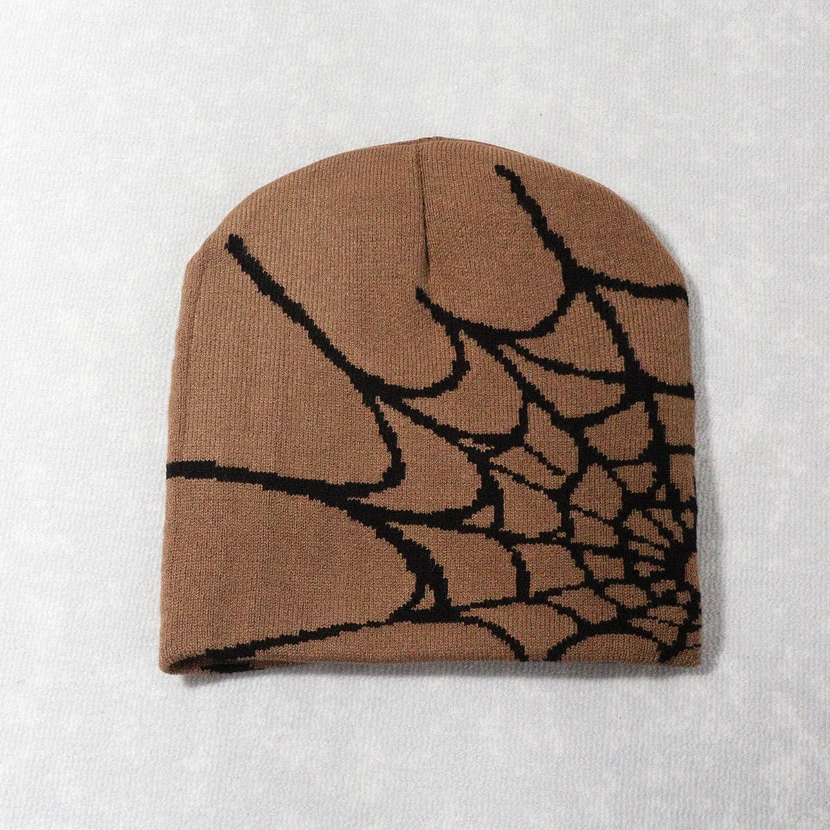 Spider Web Y2K Goth Beanie – Dark Aesthetic Knit Hat for Women & Men