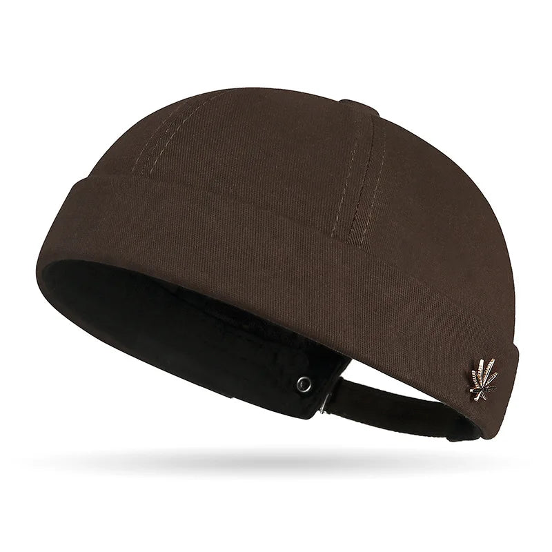Retro Cotton Skullcap – All-Season Knit Brimless Hat for Men & Women