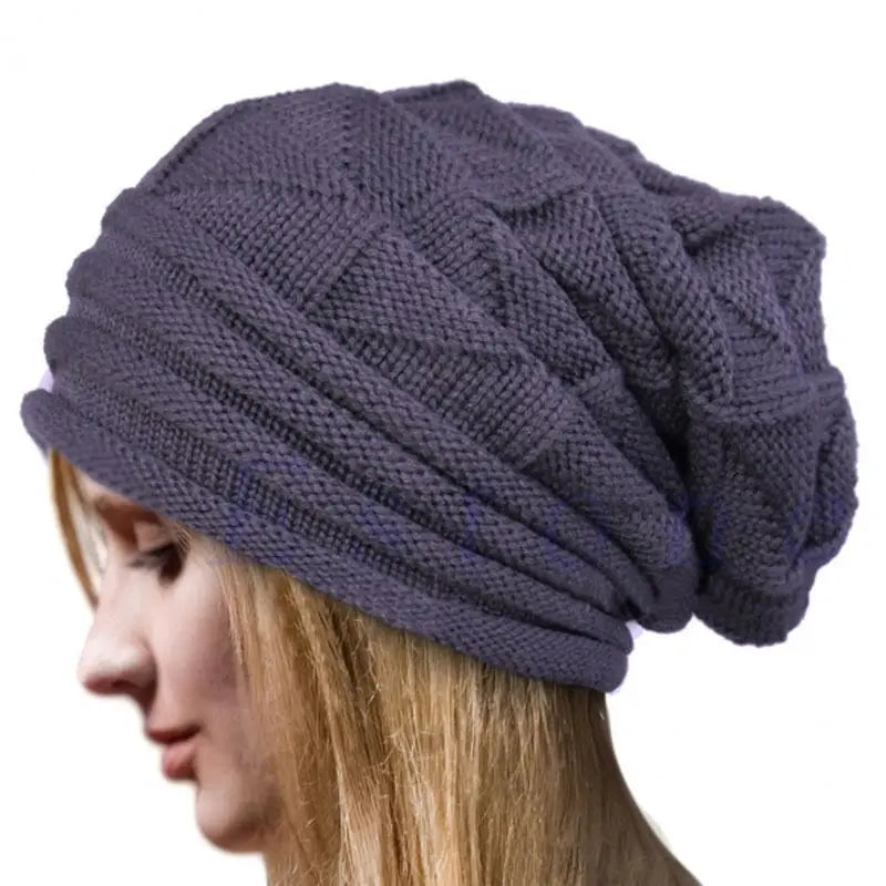 Oversized Baggy Beanie – Slouchy Cotton Acrylic Knit Hat for Women