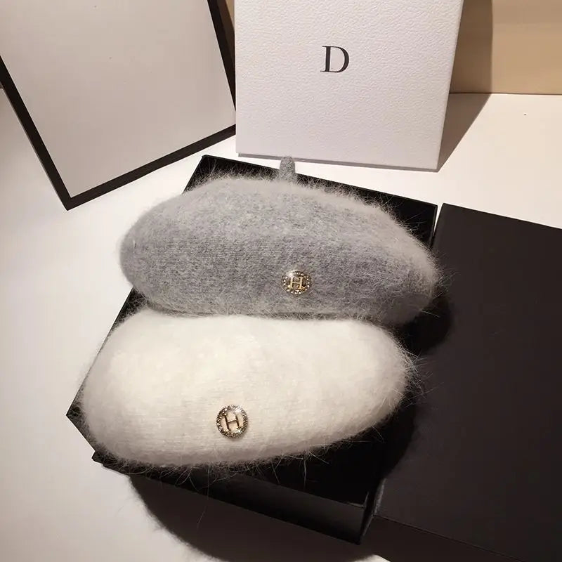 Angora Rabbit Fur Beret