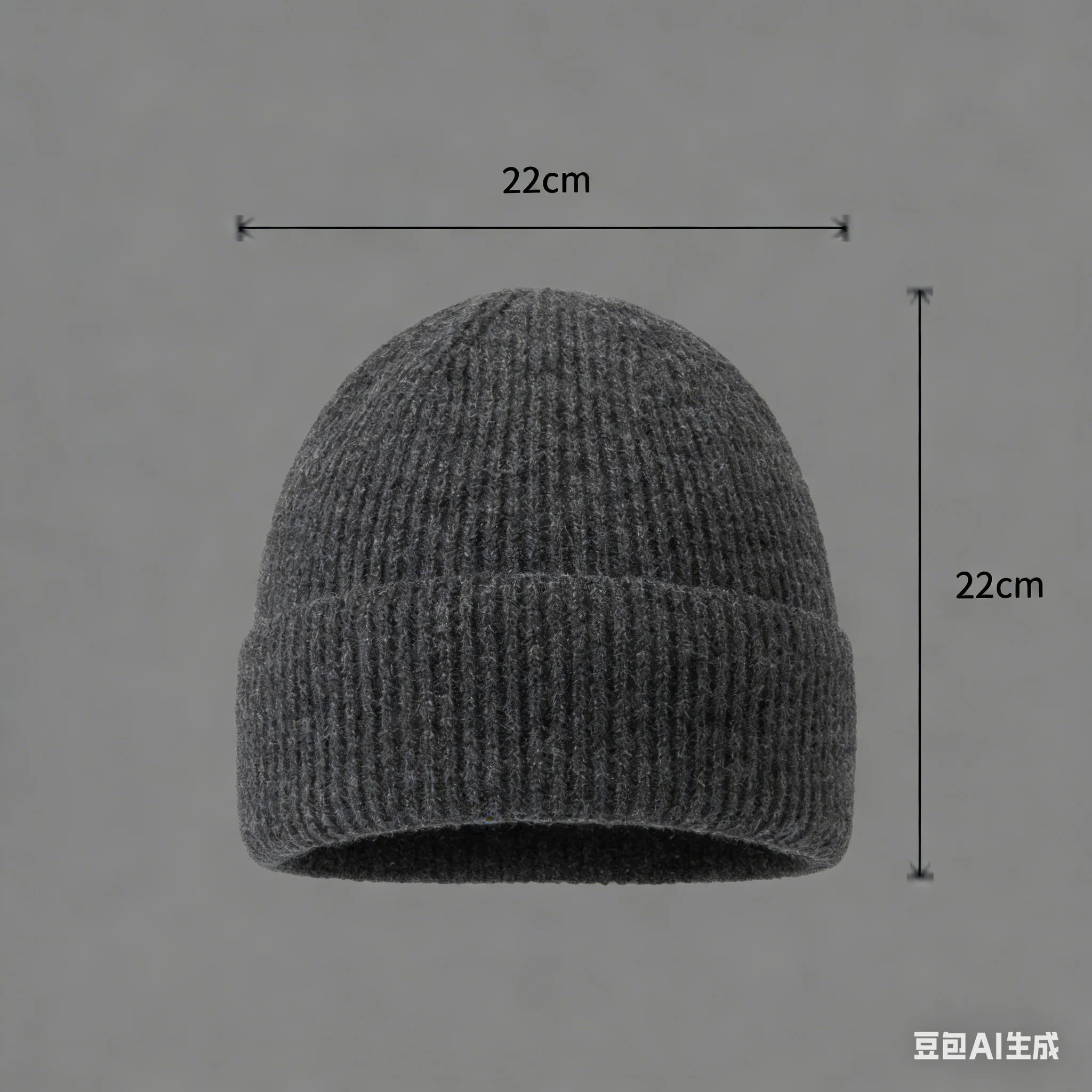 Wool Melon Beanie – Cotton Polyester Warm Knit Skull Cap for Men & Women