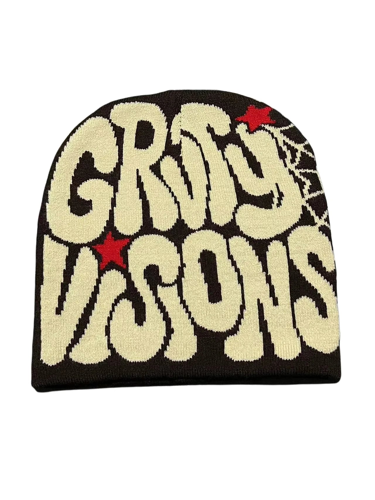 Y2K Niche Design Beanie – Bold Print Knit Hat for Women & Men
