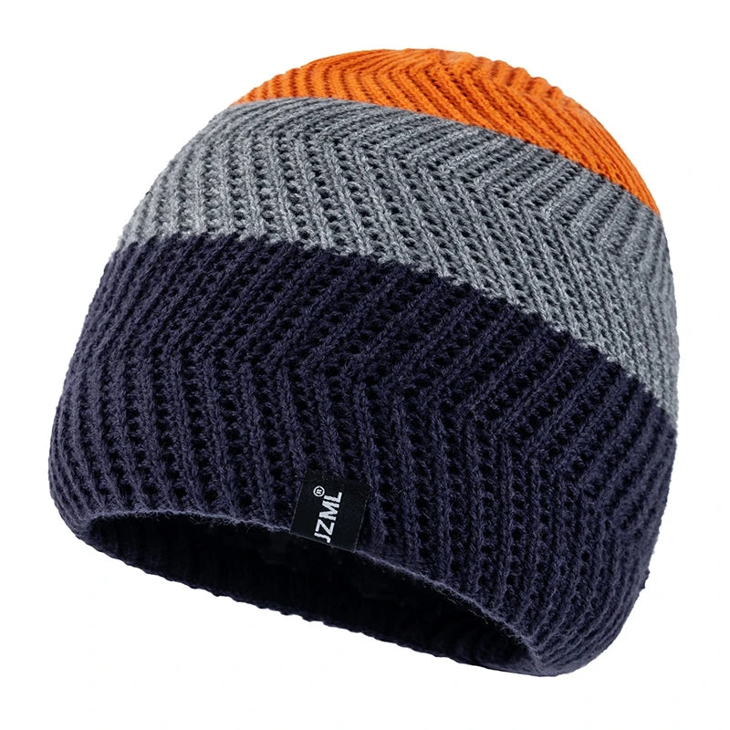 Striped Winter Beanie – Classic Ribbed Stripe Knit Hat for Men & Women
