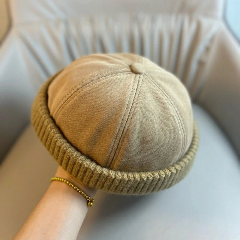 Melon Skin Sailor Beanie – Brimless Casual Street Hat for Men & Women