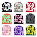 Y2K Hip Hop Beanie – Acrylic Print Knit Hat for Men & Women