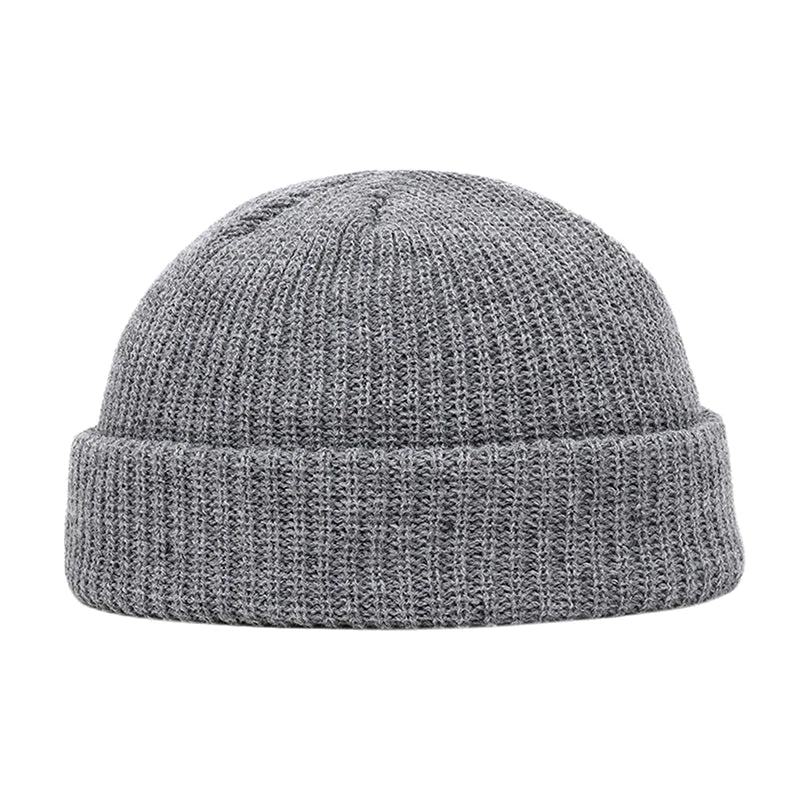 Wool Fisherman Beanie – Cotton Cuffed Knit Watch Cap for Men & Women