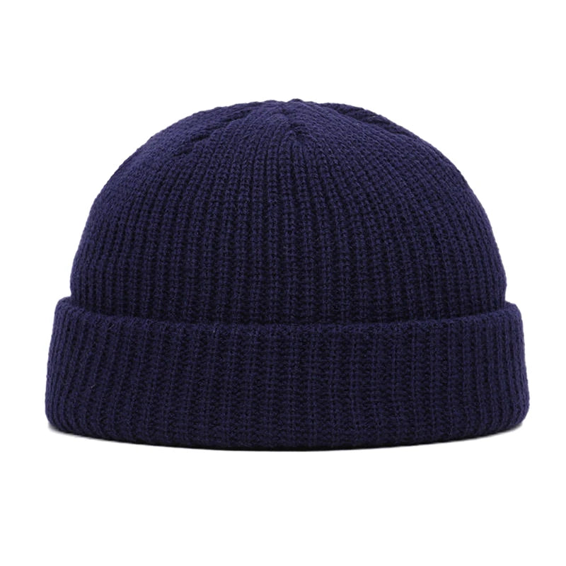 Wool Fisherman Beanie – Cotton Cuffed Knit Watch Cap for Men & Women