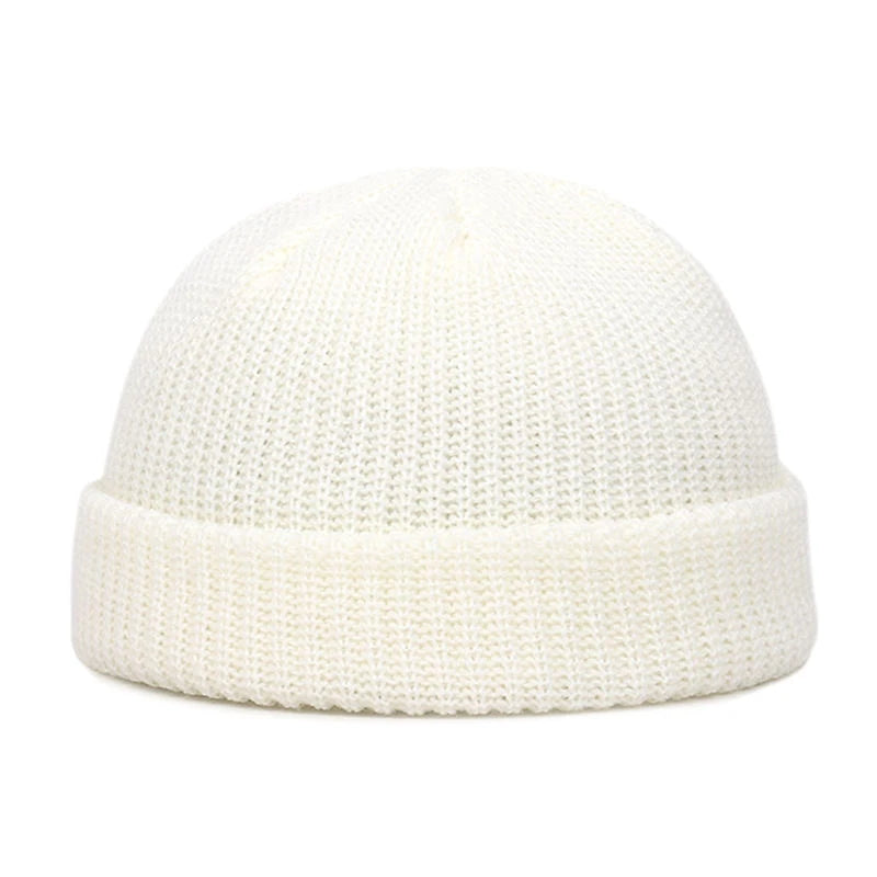 Wool Fisherman Beanie – Cotton Cuffed Knit Watch Cap for Men & Women