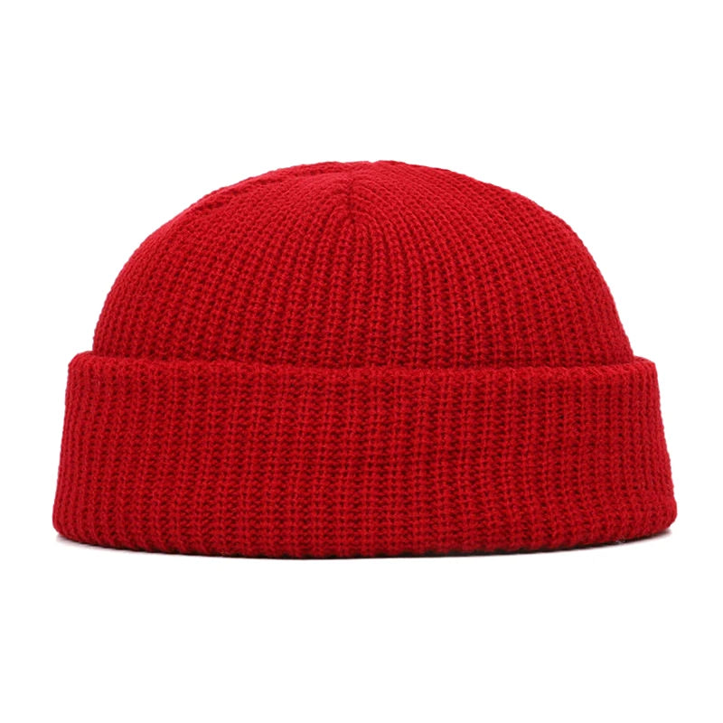 Wool Fisherman Beanie – Cotton Cuffed Knit Watch Cap for Men & Women