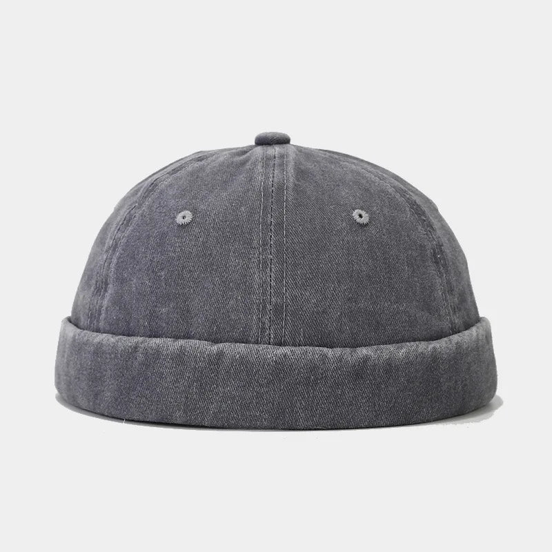 Vintage Washed Beanie – Garment-Washed Cotton Streetwear Hat for Men & Women