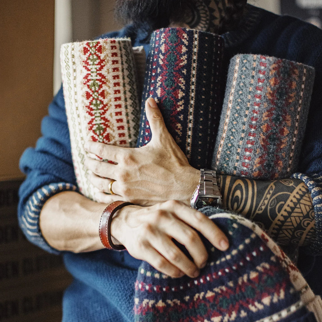 Fair Isle Beanie & Scarf Set – Windproof Nordic Knit Winter Set for Men & Women