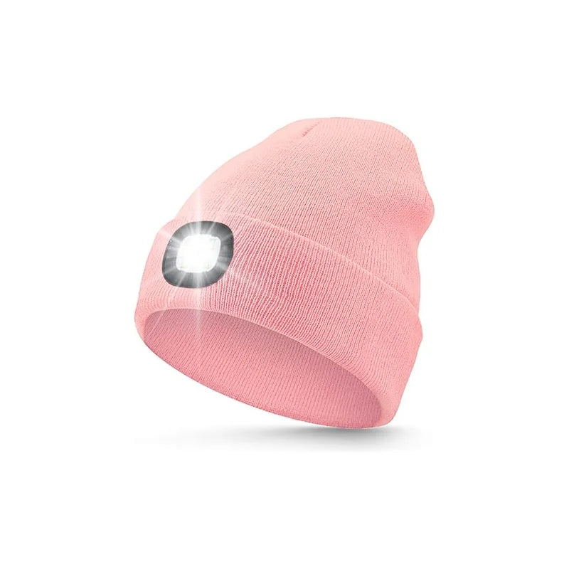 LED Light Beanie – USB Rechargeable 3-Mode Headlamp Knit Hat for Outdoor Adventures