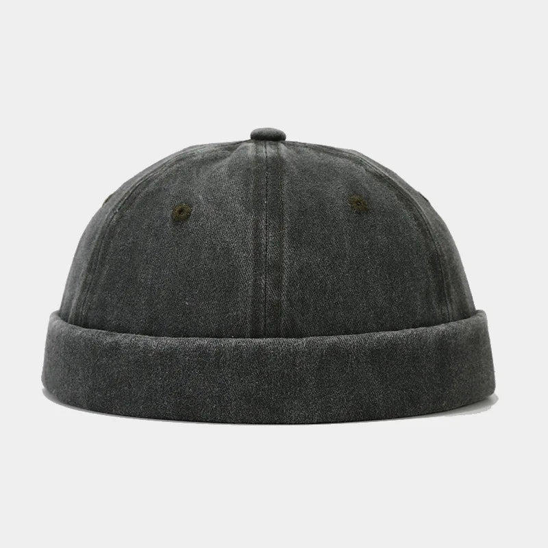 Vintage Washed Beanie – Garment-Washed Cotton Streetwear Hat for Men & Women